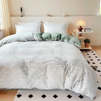 艾迪尚家纺 2025新款生态全棉磨毛印花四件套--单被套 叶雨婆裟