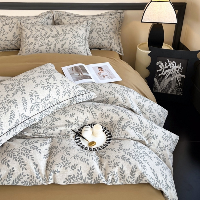 91家纺网 家纺一手货源 找家纺 艾迪尚家纺 2025新款生态全棉磨毛印花四件套--单被套 合叶