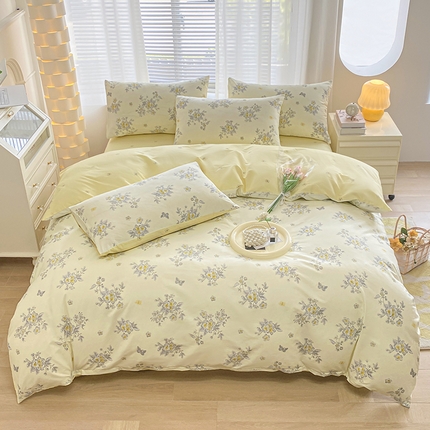 宇彬家纺 2024新款13372全棉印花四件套和单被套清香四溢
