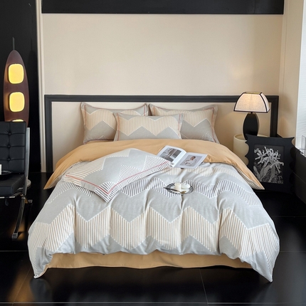 91家纺网 家纺一手货源 找家纺 艾迪尚家纺 2025新款生态全棉磨毛印花四件套 织锦