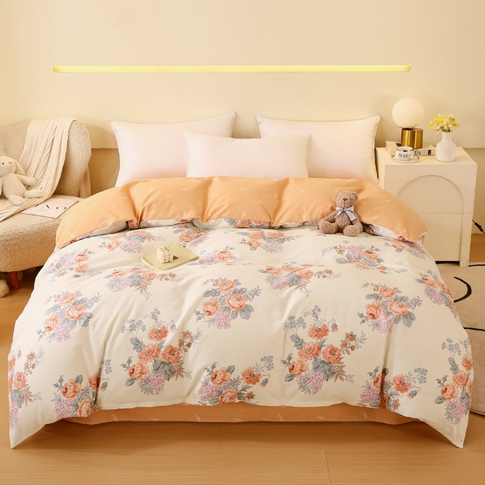 91家纺网 家纺一手货源 找家纺 金鑫汇家纺 2024新款全棉印花单被套 安娜花园