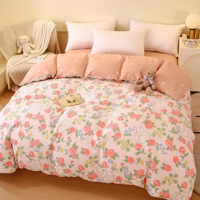 91家纺网 家纺一手货源 找家纺 金鑫汇家纺 2024新款全棉印花单被套 微洛花园