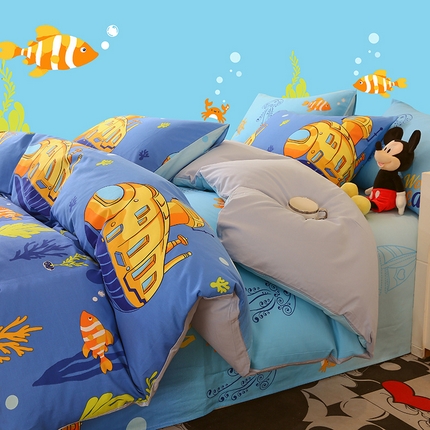 金鑫汇家纺 2024新款全棉印花四件套 海底探秘