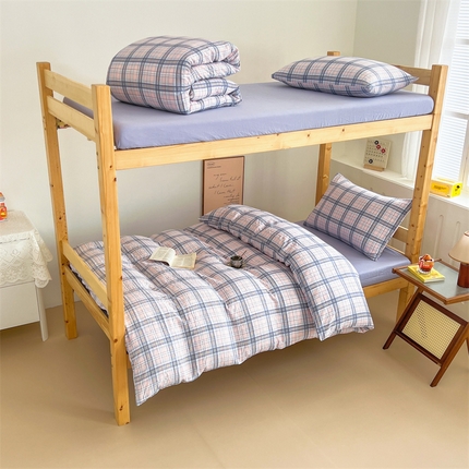 多品家纺 2024新款【宜家风】【无印风】学生宿舍三件套【床单款】【床笠款】【床垫套款】 青涩