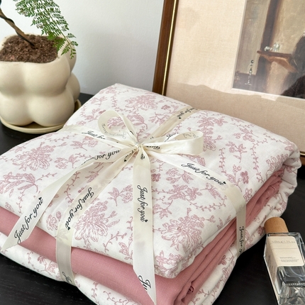 吉象家纺 2024新款双层纱四件套叠拍 国风