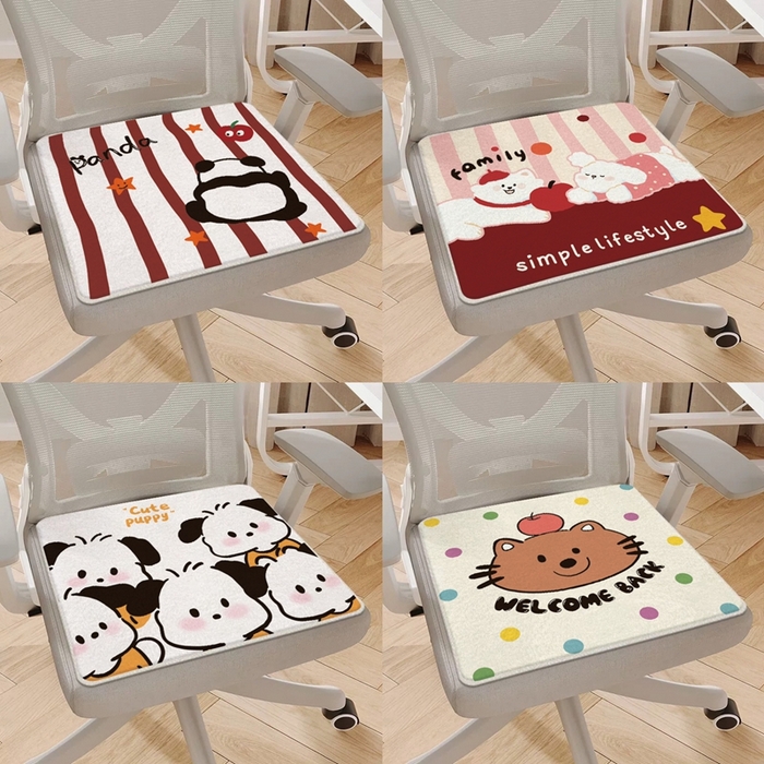 91家纺网 家纺一手货源 找家纺 （总）芙宁娜 2024新款仿羊绒坐垫椅垫毛绒办公室久坐屁股垫防滑四季通用可爱坐垫