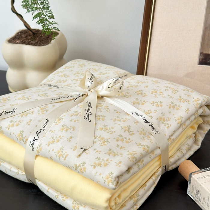 91家纺网 家纺一手货源 找家纺 吉象家纺 2024新款双层纱四件套叠拍 晴天