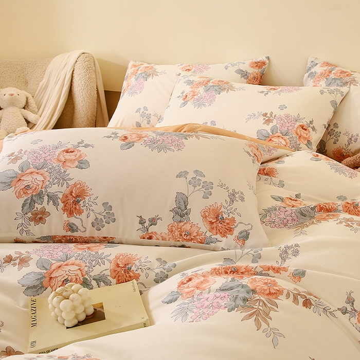 91家纺网 家纺一手货源 找家纺 金鑫汇家纺 2024新款全棉印花单枕套 安娜花园