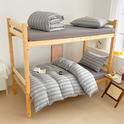 多品家纺 2024新款【宜家风】【无印风】学生宿舍三件套【床单款】【床笠款】【床垫套款】 律动