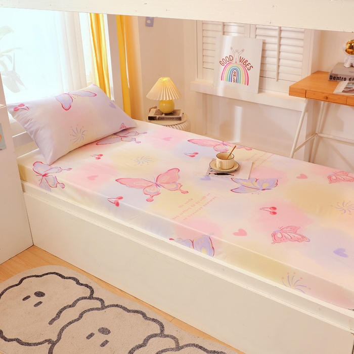 91家纺网 家纺一手货源 找家纺 （总）金鑫汇 2024新款全棉卡通印花学生床垫套床笠系列