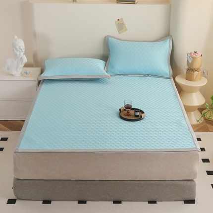 畅畅家纺 2024新款冰豆豆凉豆豆3D复合PE凉席凉感丝夏季凉席床单款 轻奢绿