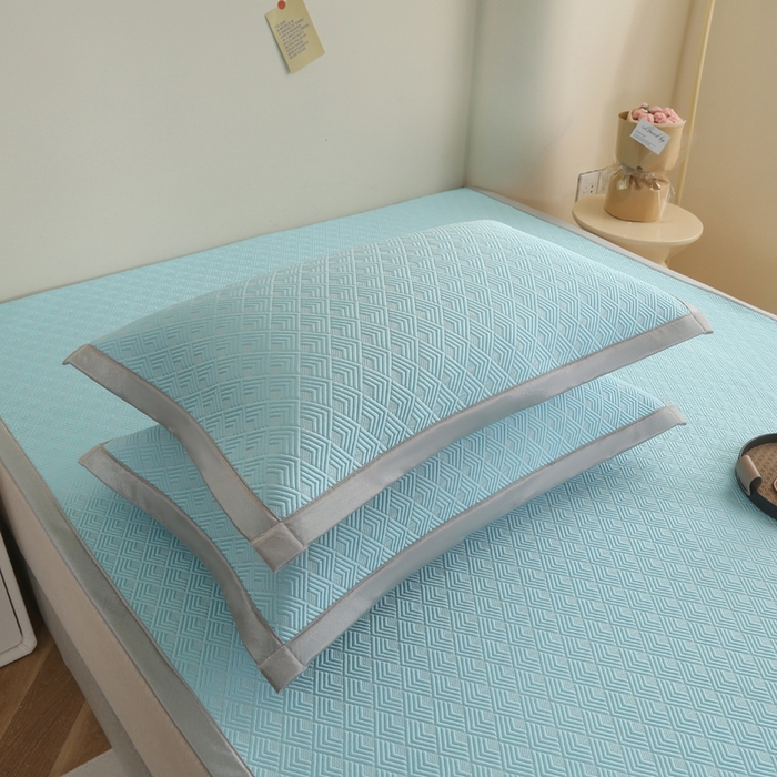 91家纺网 家纺一手货源 找家纺 畅畅家纺 2024新款冰豆豆凉豆豆3D复合PE凉席凉感丝夏季凉席床单款 轻奢绿