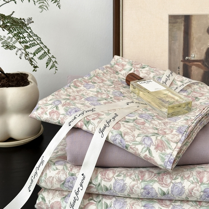 91家纺网 家纺一手货源 找家纺 吉象家纺 2024新款双层纱四件套叠拍 粉郁