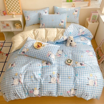 雅居纺家纺 2024新款全棉印花13070三丽鸥正版授权四件套 小蓝格帕恰狗