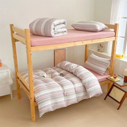 多品家纺 2024新款【宜家风】【无印风】学生宿舍三件套【床单款】【床笠款】【床垫套款】 唯爱