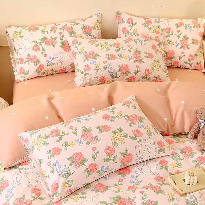 91家纺网 家纺一手货源 找家纺 金鑫汇家纺 2024新款全棉印花单枕套 微洛花园