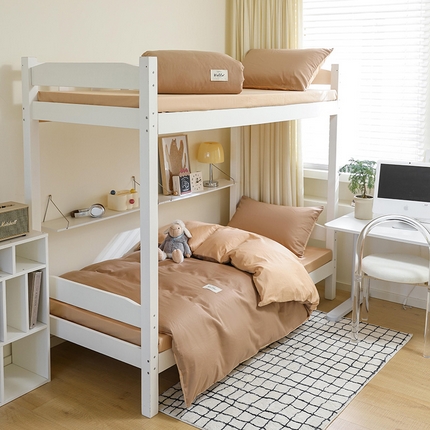 寐眠 2024新款全棉纯色简约学生三件套 巧巧奶茶