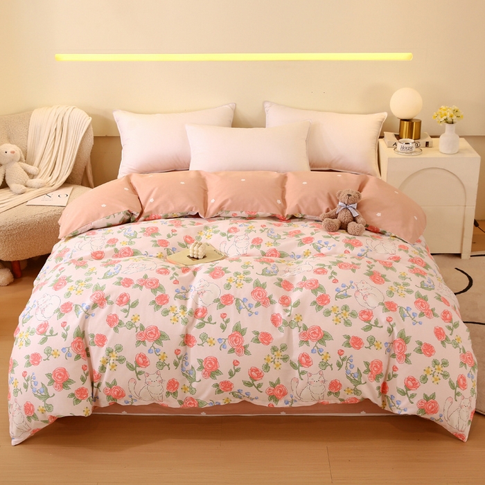 91家纺网 家纺一手货源 找家纺 金鑫汇家纺 2024新款全棉印花单被套 微洛花园