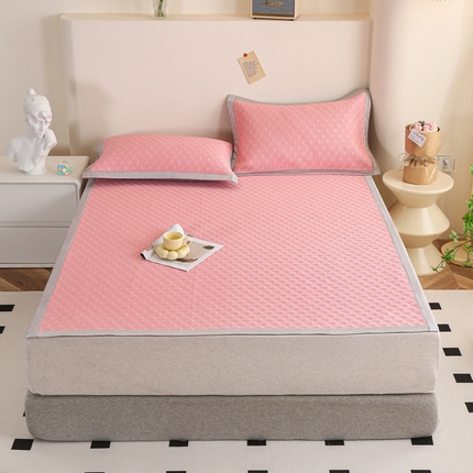 畅畅家纺 2024新款冰豆豆凉豆豆3D复合PE凉席凉感丝夏季凉席床单款 粉玉