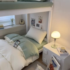 91家纺网 家纺一手货源 找家纺 雅居纺家纺 2024新款开学季全棉A类华夫格绣花四件套-Min Min-米黄+水绿