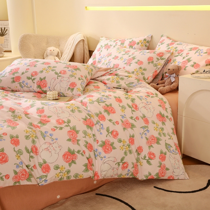 91家纺网 家纺一手货源 找家纺 金鑫汇家纺 2024新款全棉印花单被套 微洛花园