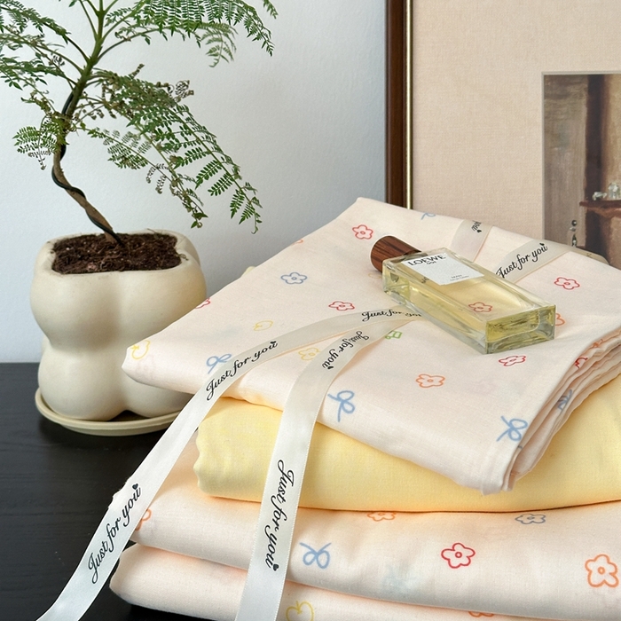 91家纺网 家纺一手货源 找家纺 吉象家纺 2024新款双层纱四件套叠拍 奶油派