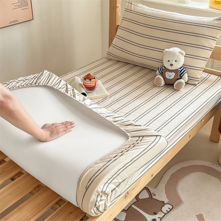 多品家纺 2024新款水洗棉学生宿舍单床笠【无印风，宜家风】 幻影