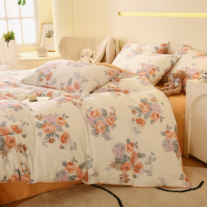 91家纺网 家纺一手货源 找家纺 金鑫汇家纺 2024新款全棉印花单被套 安娜花园