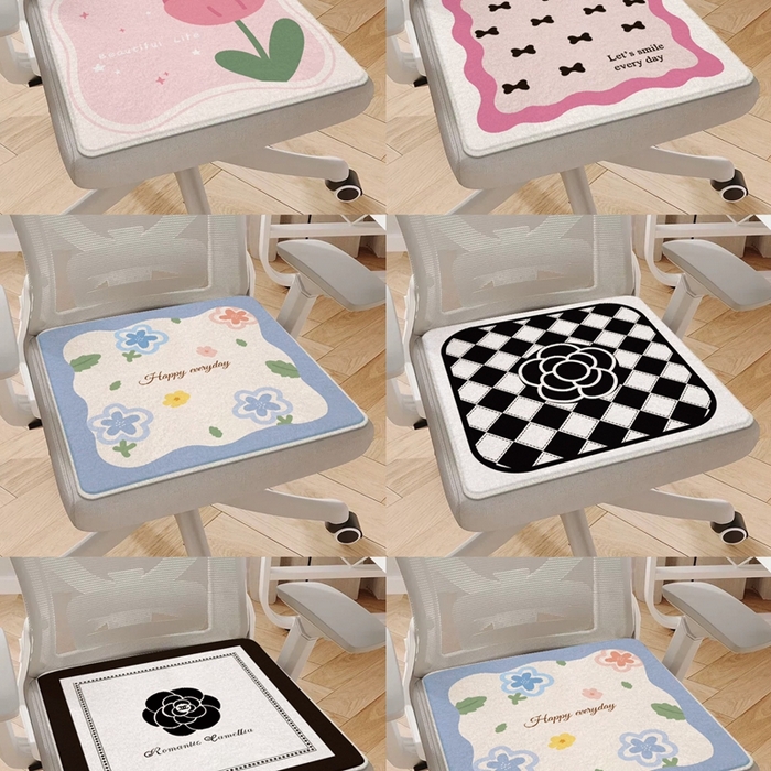 91家纺网 家纺一手货源 找家纺 （总）芙宁娜 2024新款仿羊绒坐垫椅垫毛绒办公室久坐屁股垫防滑四季通用可爱坐垫