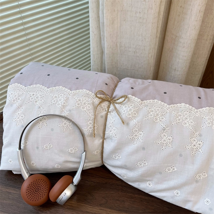 91家纺网 家纺一手货源 找家纺 荣轩家居 2024新款全棉花边双层纱夏被夏凉被空调被 多肉葡萄