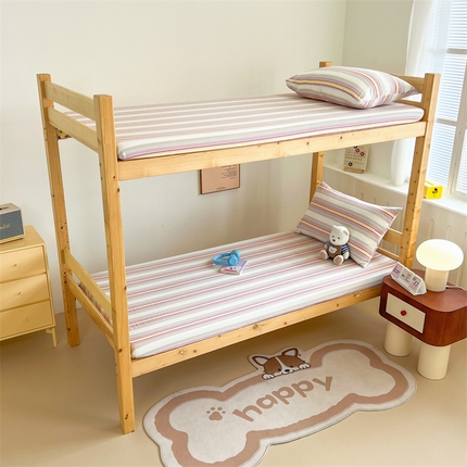 91家纺网 家纺一手货源 找家纺 多品家纺 2024新款水洗棉学生宿舍单床笠【无印风，宜家风】 焦糖甜心