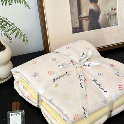 吉象家纺 2024新款双层纱四件套叠拍 奶油派