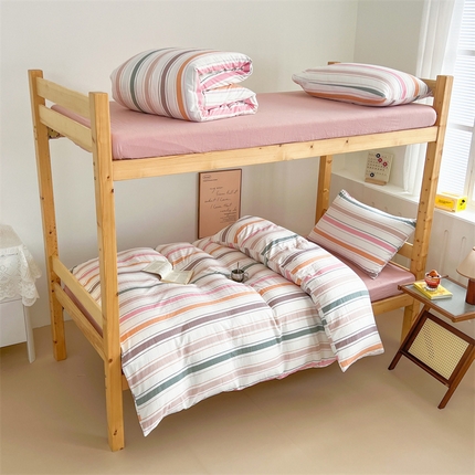 多品家纺 2024新款【宜家风】【无印风】学生宿舍三件套【床单款】【床笠款】【床垫套款】 可可西里