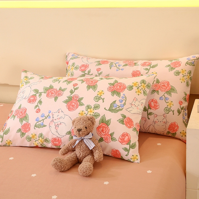 91家纺网 家纺一手货源 找家纺 金鑫汇家纺 2024新款全棉印花单枕套 微洛花园