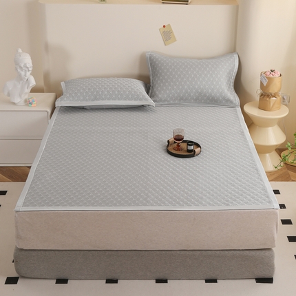 畅畅家纺 2024新款冰豆豆凉豆豆3D复合PE凉席凉感丝夏季凉席床单款 气质灰