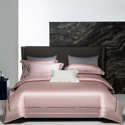 91家纺网 家纺一手货源 找家纺 （总）诗黛尔 2024秋冬新款长绒棉刺绣四件套-卡地亚系列