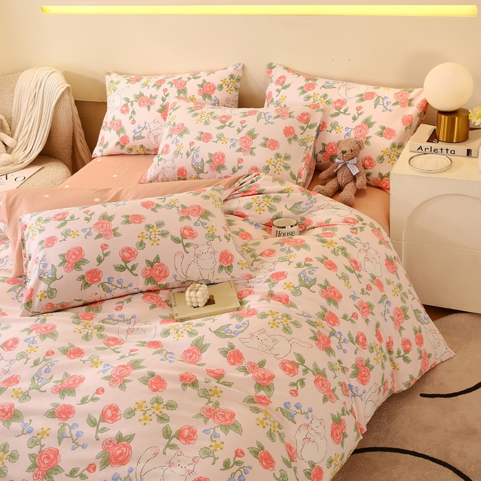 91家纺网 家纺一手货源 找家纺 金鑫汇家纺 2024新款全棉印花单被套 微洛花园