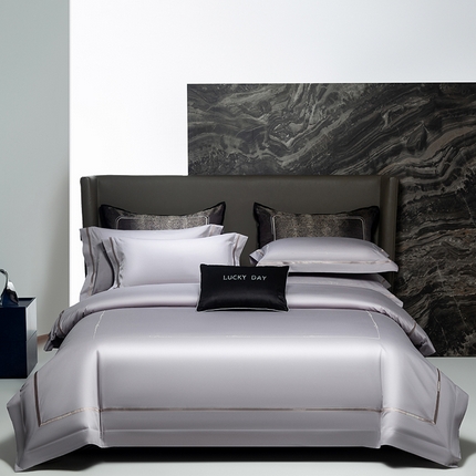 91家纺网 家纺一手货源 找家纺 （总）诗黛尔 2024秋冬新款长绒棉刺绣四件套-卡地亚系列