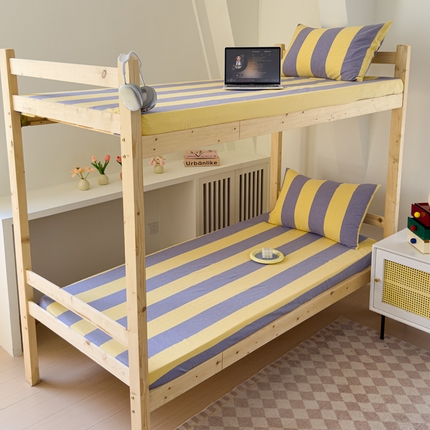 91家纺网 家纺一手货源 找家纺 （总）金丝鸟家纺 2024新款A类全棉色织水洗棉单床笠系列（学生床）