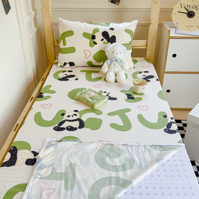 91家纺网 家纺一手货源 找家纺 金丝鸟家纺 2024新款全棉水晶绒床垫套 国宝字母