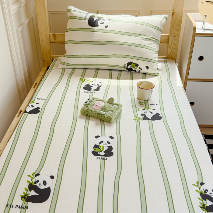 91家纺网 家纺一手货源 找家纺 金丝鸟家纺 2024新款全棉水晶绒床垫套 竹林米兜