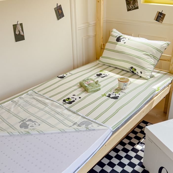 91家纺网 家纺一手货源 找家纺 金丝鸟家纺 2024新款全棉水晶绒床垫套 竹林米兜