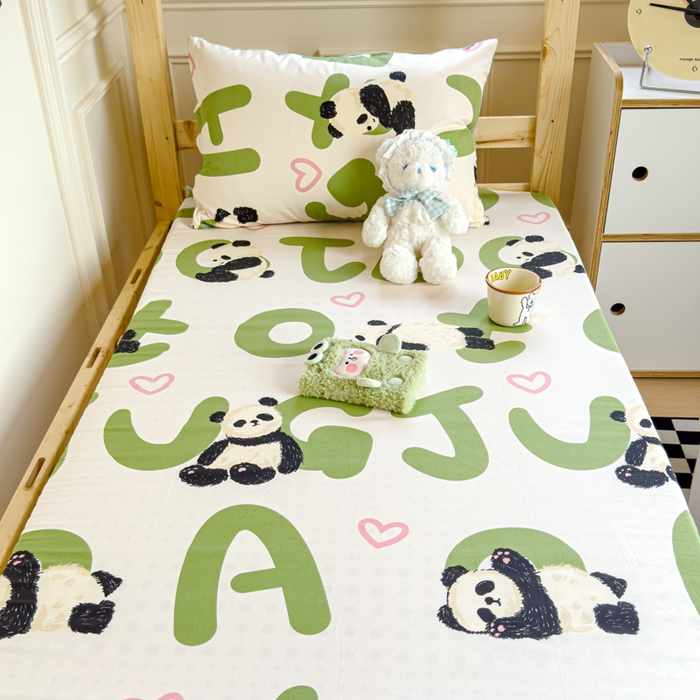 91家纺网 家纺一手货源 找家纺 金丝鸟家纺 2024新款全棉水晶绒床垫套 国宝字母