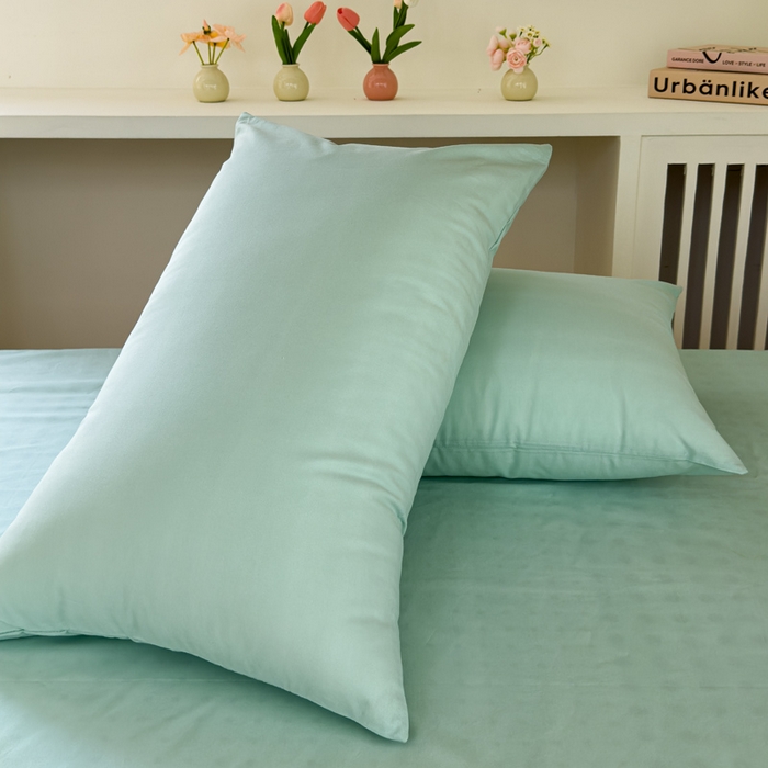 91家纺网 家纺一手货源 找家纺 金丝鸟家纺 2024新款A类全棉色织水洗棉单床笠系列（学生床） 果绿