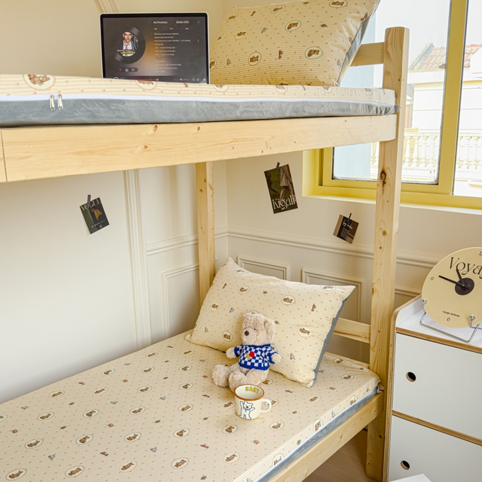 91家纺网 家纺一手货源 找家纺 金丝鸟家纺 2024新款全棉水晶绒床垫套 美美熊