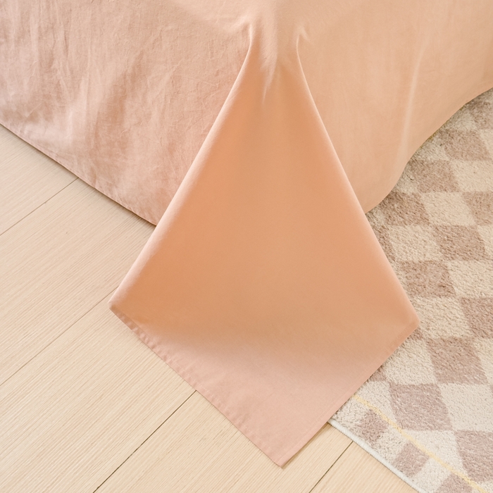 91家纺网 家纺一手货源 找家纺 金丝鸟家纺 2024新款A类全棉色织水洗棉单床单系列 驼色