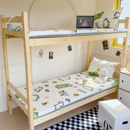 金丝鸟家纺 2024新款全棉水晶绒床垫套 抗浪恐龙