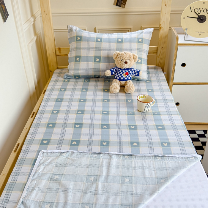 91家纺网 家纺一手货源 找家纺 金丝鸟家纺 2024新款全棉水晶绒床垫套 小格米奇