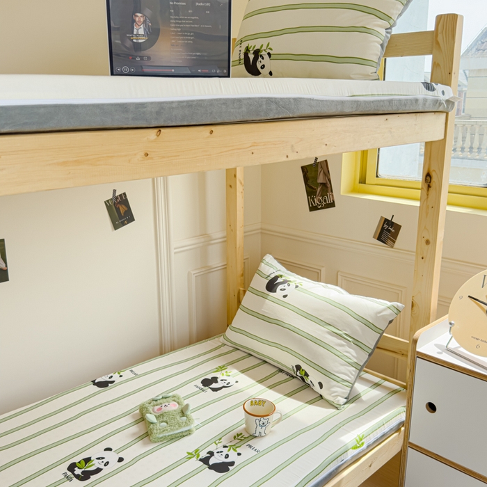 91家纺网 家纺一手货源 找家纺 金丝鸟家纺 2024新款全棉水晶绒床垫套 竹林米兜