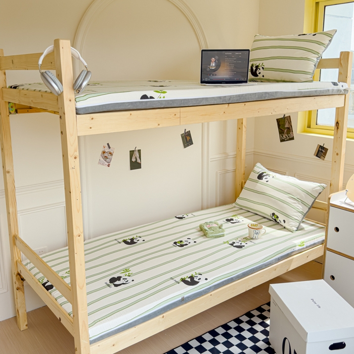 91家纺网 家纺一手货源 找家纺 金丝鸟家纺 2024新款全棉水晶绒床垫套 竹林米兜